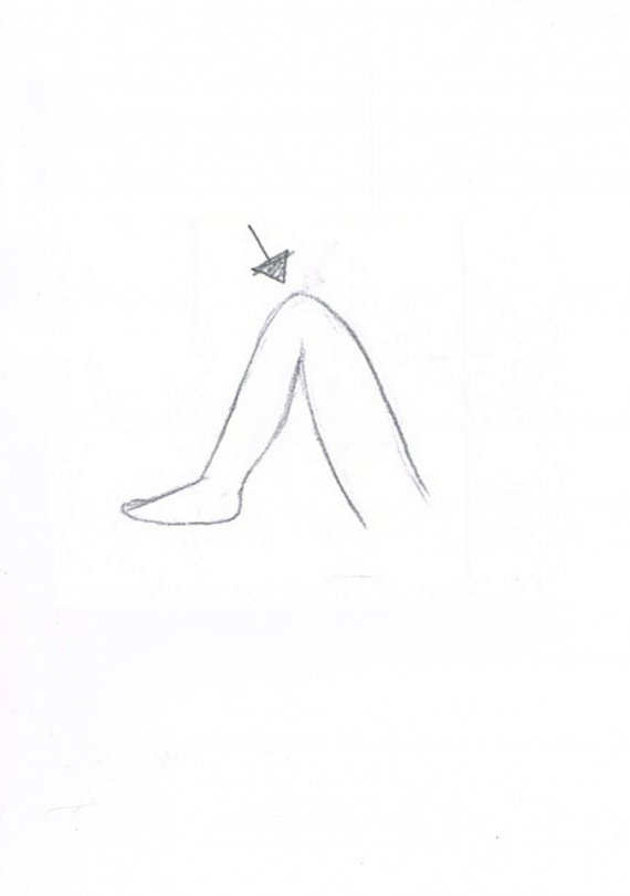 Tegning av et kne.