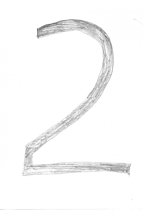 Tegning av tallet to.