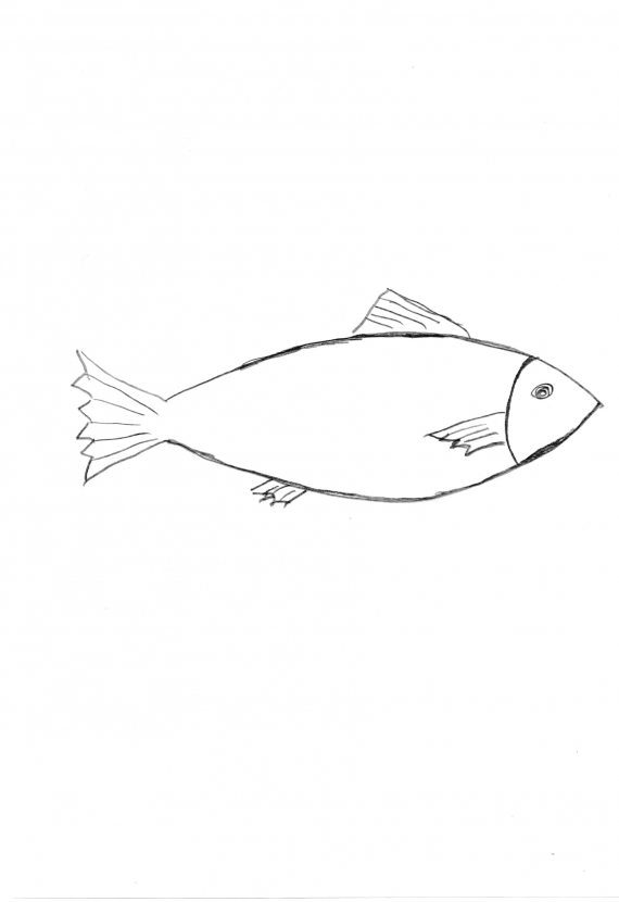 Tegning av en fisk.