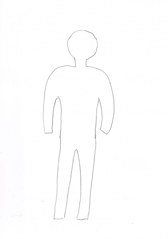 Tegning av et menneske.