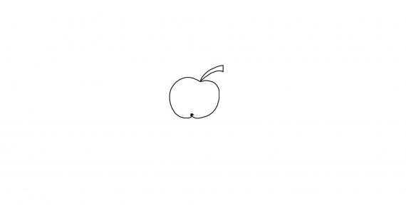 Tegning av et eple.