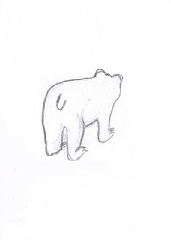 Tegning av en bjørn.