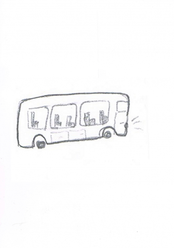 Tegning av en buss.