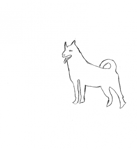 Tegning av en hund.