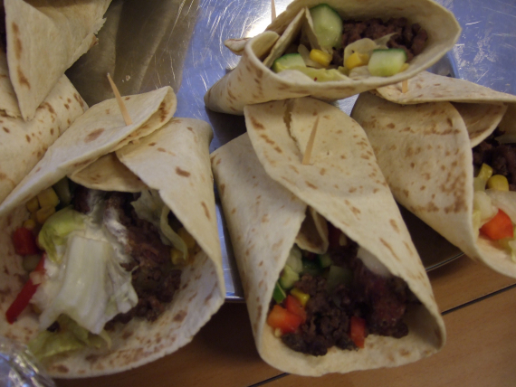 Wraps på fat.
