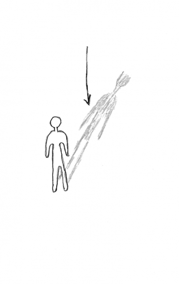 Tegning av skyggen til et menneske.