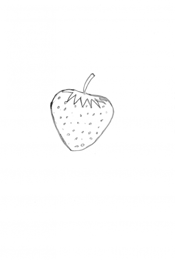 Tegning av et jordbær.