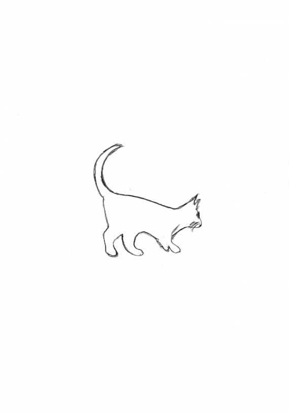 Tegning av en katt.