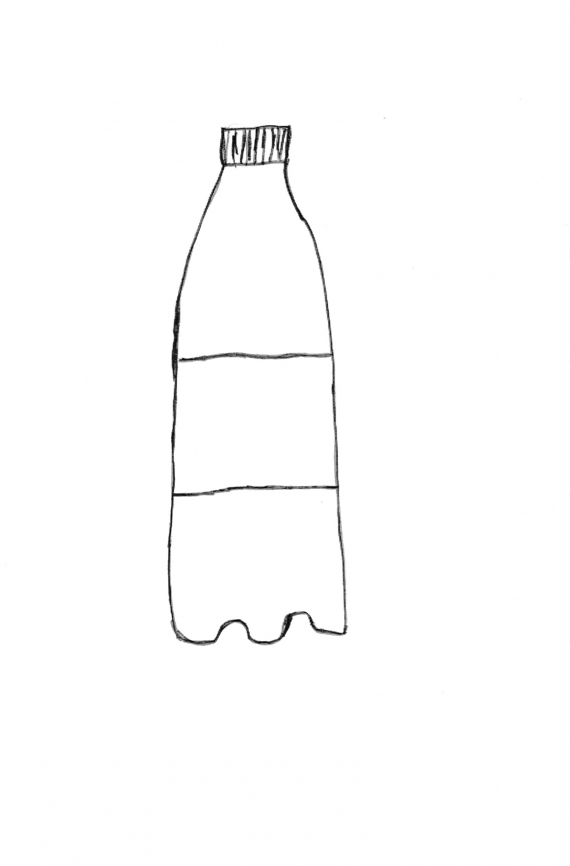 Tegning av en flaske.