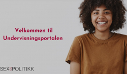 Forside av undervisningsportalen, med bilde av en jente.