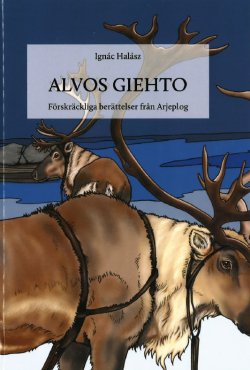 Omslag av boka Alvos giehto, med bilde av kjørerein. 
