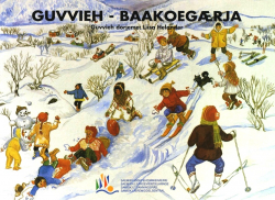 Omslag av boka guvve-baakoegærja, med bilde av barn som aker.