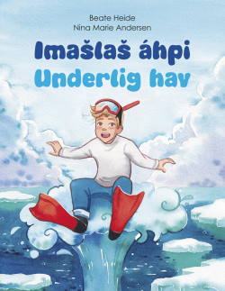 Illustrasjon av en gutt på havet med dykkebriller og svømmeføtter.