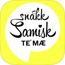 bilde av logo "snakk samisk te´ mæ"